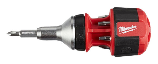 Milwaukee 48-22-2330 Ratcheting Multi-Bit Driver, 1/4 in Drive, Hex Drive, 4.55 in OAL, Plastic Handle, Magnetic [SKU: ORG1384817]
