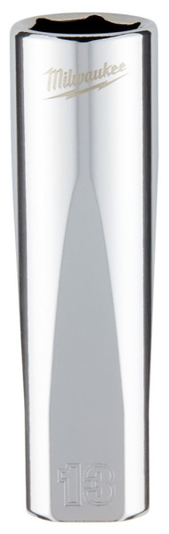Milwaukee 45-34-0013 Drive Socket, 13 mm Socket, 3/8 in Drive, 6-Point, Vanadium Steel, Chrome [SKU: ORG1387620]