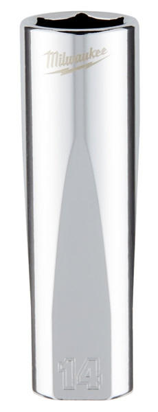 Milwaukee 45340014 Drive Socket, 14 mm Socket, 3/8 in Drive, 6-Point, Chrome [SKU: ORG1387638]