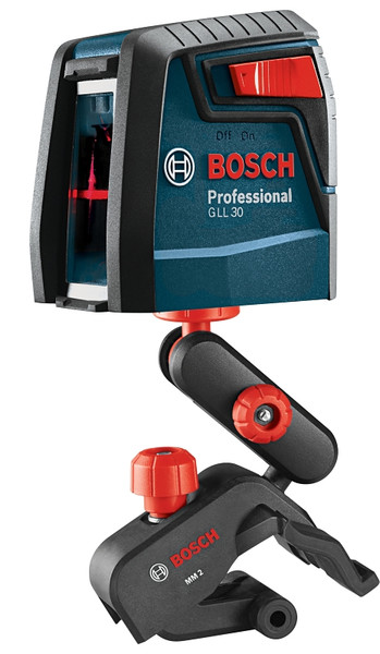 Bosch GLL 30 Cross-Line Laser, 30 ft, +/-5/16 in at 30 ft Accuracy, 2-Line [SKU: ORG2793248]