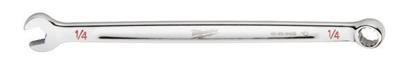 Milwaukee 45-96-9408 Combination Wrench, SAE, 1/4 in Head, 5.04 in L, 12-Point, Steel, Chrome, Ergonomic, I-Beam Handle [SKU: ORG1386184]