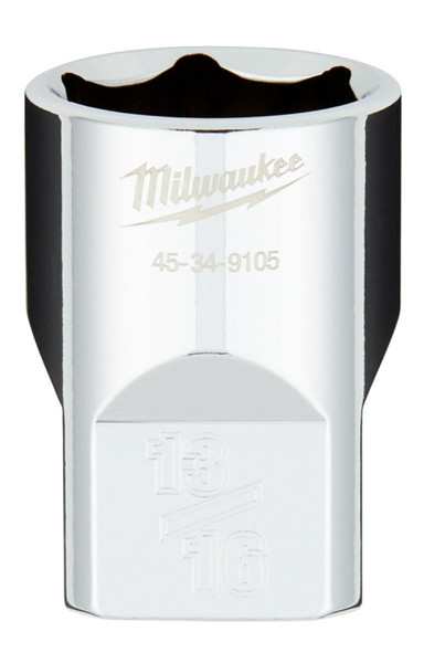Milwaukee 45-34-9105 Socket, 13/16 in Socket, 1/2 in Drive, 6-Point, Chrome Vanadium Steel, Chrome [SKU: ORG1388271]