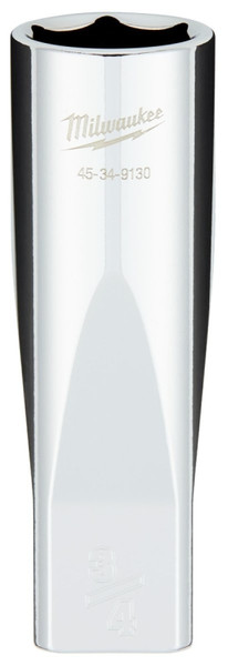 Milwaukee 45-34-9130 Socket, 3/4 in Socket, 1/2 in Drive, 6-Point, Chrome Vanadium Steel, Chrome [SKU: ORG1388552]