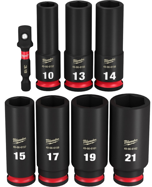 Milwaukee SHOCKWAVE Impact Duty Series 49-66-7021 Socket Set, Steel, Specifications: 3/8 in Drive [SKU: ORG1390418]