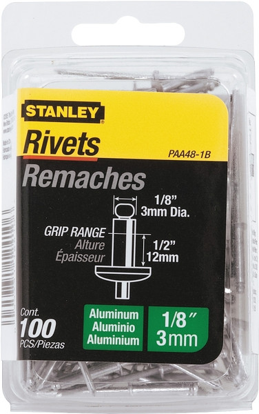 STANLEY PAA48-1B Pop Rivet, Reusable, 1-3/4 in L, Aluminum [SKU: ORG5861448]