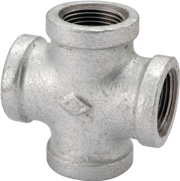 ProSource 0745 Pipe Cross, 1/2 in, Female, Malleable Iron, 40 Schedule, 300 psi Pressure [SKU: ORG6102123]