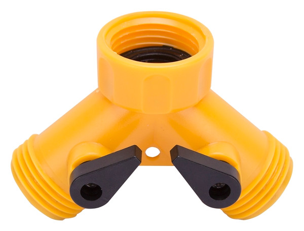 Landscapers Select GC5113L Y-Connector, Female and Male, Plastic, Yellow, For: Garden Hose and Faucet [SKU: ORG7425937]