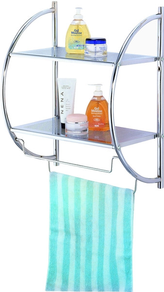 Simple Spaces Y19-CH Bathroom Rack, 8.8 lb Each Shelf, 8.8 lb Each Towel Rack Max Weight Capacity, 1-Shelf, Metal [SKU: ORG7802663]