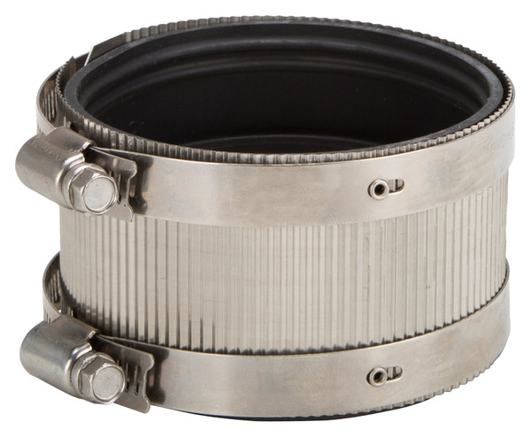 ProSource Coupling, 3 in, Rubber/Stainless Steel, Black/Stainless Steel Shield [SKU: ORG4597860]