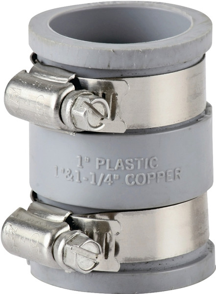 ProSource Drain Connector, 1-1/4 x 1-1/2 in, PVC, Gray [SKU: ORG4981718]