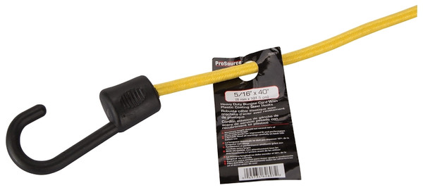 ProSource FH64084 Stretch Cord, 8 mm Dia, 40 in L, Polypropylene, Yellow, Hook End [SKU: ORG1608231]