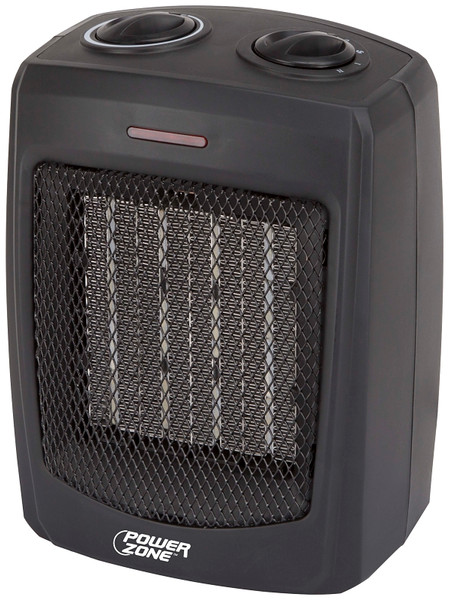 PowerZone PTC-700 Portable Electric Heater, 12.5 A, 120 V, 1500 W, 1500W Heating, 2 -Heat Setting, Black [SKU: ORG7880909]
