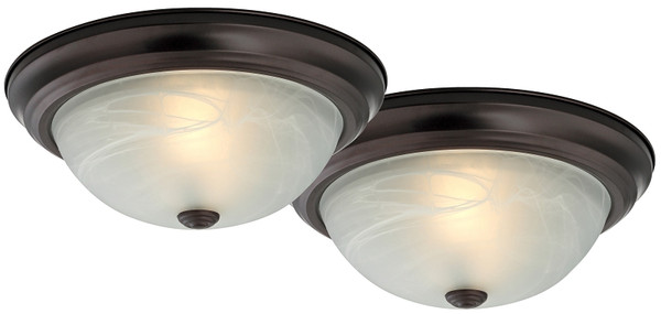 Boston Harbor Flush Mount Ceiling Fixture, 120 V, 60 W, A19 or CFL Lamp, Bronze Fixture [SKU: ORG4137808]