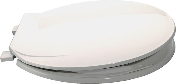 ProSource KJ-883A1-WH Toilet Seat, Round, Plastic, White, Plastic Hinge [SKU: ORG7665425]