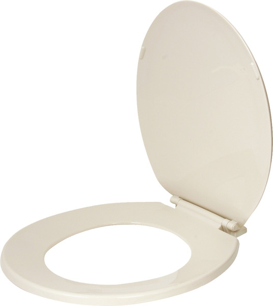 ProSource KJ-883A1-BN Toilet Seat, Round, Plastic, Bone, Plastic Hinge [SKU: ORG7671803]