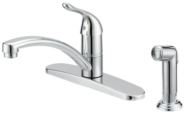 Boston Harbor 67534-1001 Kitchen Faucet, 1.8 gpm, 1-Faucet Handle, 4-Faucet Hole, Metal/Plastic, Chrome Plated [SKU: ORG6486245]