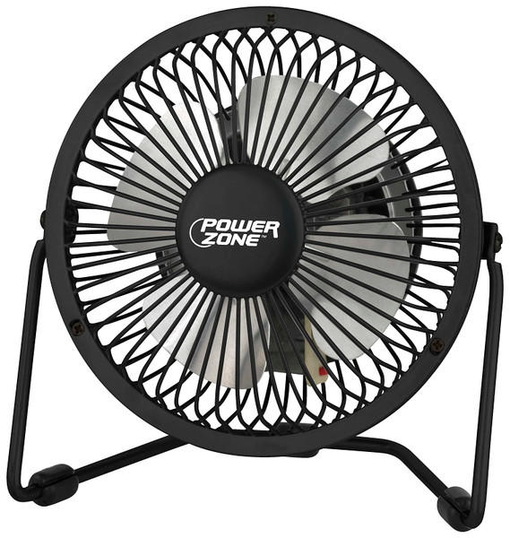 PowerZone CZHV4RSB-BK Mini Fan, 120 VAC, 4 in Dia Blade, 4-Blade, 1-Speed, 360 deg Rotating, Black [SKU: ORG4850558]
