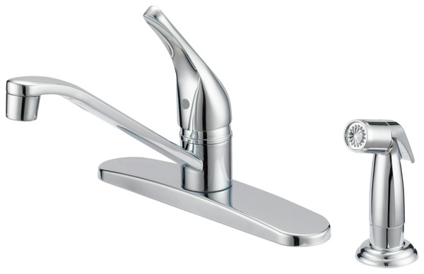 Boston Harbor FS610046CP Kitchen Faucet, 1.8 gpm, 1-Faucet Handle, 4-Faucet Hole, Metal/Plastic, Chrome Plated [SKU: ORG1737824]