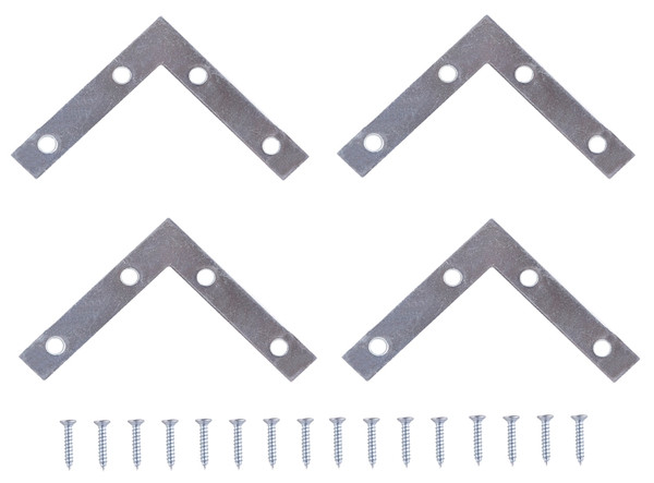 Prosource FC-Z035-C4PS Corner Brace, 3-1/2 in L, 3-1/2 in W, 5/8 in H, Steel, Zinc-Plated, 1.8 mm Thick Material [SKU: ORG0333450]