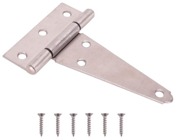 ProSource HTH-S04-C1PS T-Hinge, Stainless Steel, Brushed Stainless Steel, Fixed Pin, 180 deg Range of Motion [SKU: ORG0719328]