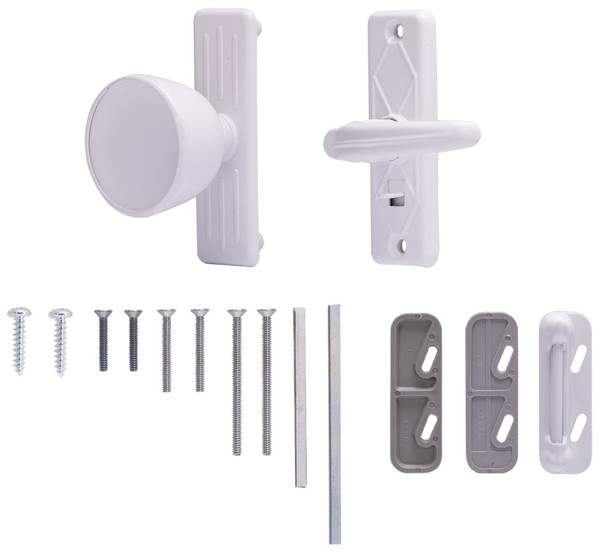 ProSource 47035-UW-PS Knob Latch, Zinc, White, 5/8 to 1-1/2 in Thick Door, 1 in Backset [SKU: ORG0831370]