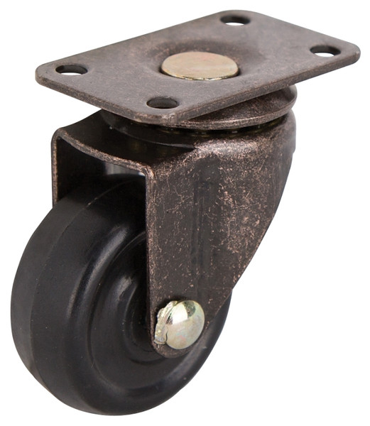 ProSource JC-D02-PS Swivel Caster, 1-5/8 in Dia Wheel, 3/4 in W Wheel, Rubber Wheel, Black, 70 lb [SKU: ORG7112071]