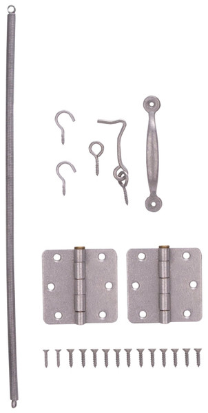 ProSource LR-115-PS Hinge Set, Galvanized Steel, Sliver, Galvanizes, 22-Piece, For: Wood Screen Doors [SKU: ORG0995761]