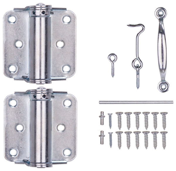 ProSource LR-114-ZP-PS Hinge Set, Steel, Sliver, Zinc, 22-Piece, For: Lightweight Wood Screen Doors [SKU: ORG1033190]