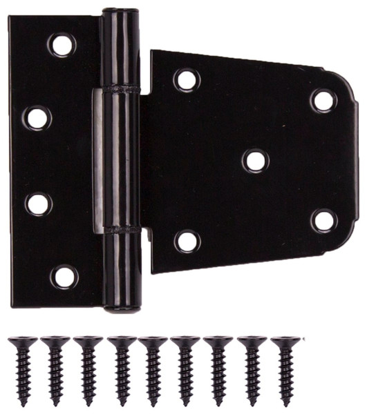 ProSource LR-183-PS Gate Hinge, Steel, Black, Fixed Pin, 180 deg Range of Motion, 46 (Pair) lb [SKU: ORG1190628]