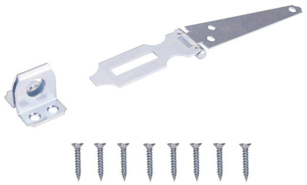 ProSource LR-134-BC-PS Safety Hasp, 4-1/2 in L, Steel, Zinc, 7/16 in Dia Shackle, Fixed Staple [SKU: ORG1388032]