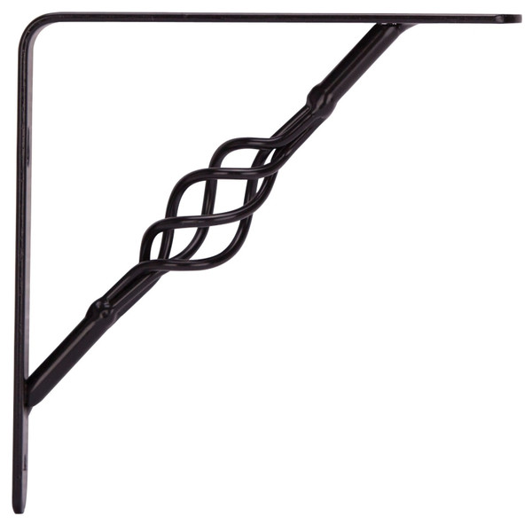 ProSource SB-013PS Decorative Shelf Bracket, 132 lb/Pair, 6 in L, 6 in H, Steel, Black [SKU: ORG1757228]
