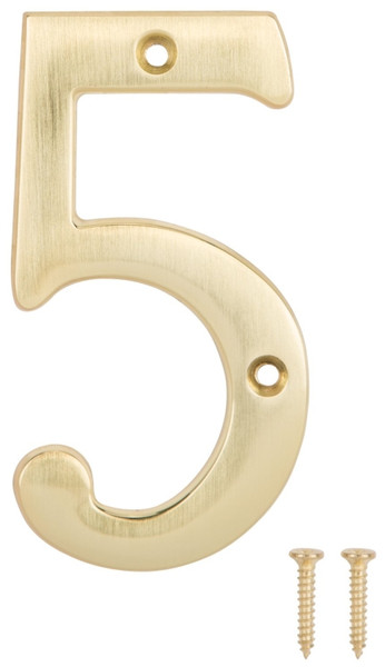 ProSource N-Z045PB3L-PS House Number, Character: 5, 4 in H Character, 2.28 in W Character [SKU: ORG2142842]