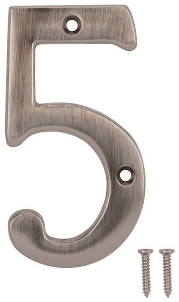 ProSource N-Z045SN-PS House Number, Character: 5, 4 in H Character, 2.28 in W Character [SKU: ORG2187847]