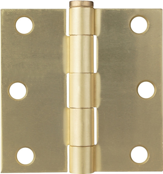 ProSource BH-BS03-PS Square Corner Door Hinge, Steel, Satin Brass, Loose Pin, 180 deg Range of Motion [SKU: ORG2659357]