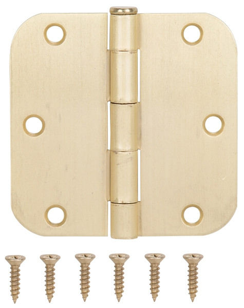 ProSource BH-102SB-PS Door Hinge, Steel, Satin Brass, Loose Pin, 180 deg Range of Motion, Screw Mounting [SKU: ORG2701993]
