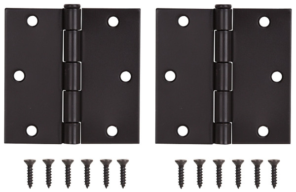 ProSource BH-202ORB-PS Square Corner Door Hinge, Steel, Oil-Rubbed Bronze, Loose Pin, 180 deg Range of Motion [SKU: ORG2761708]