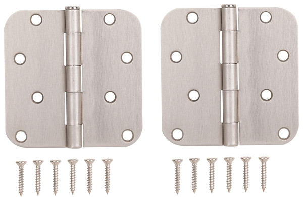 ProSource BH-402SN-PS Door Hinge, Steel, Satin Nickel, Loose Pin, 180 deg Range of Motion, Screw Mounting [SKU: ORG2770832]