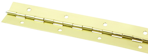 ProSource Continuous Hinge, 180 deg, Steel, Bright Brass, 1.5 in x 48 in [SKU: ORG2879088]