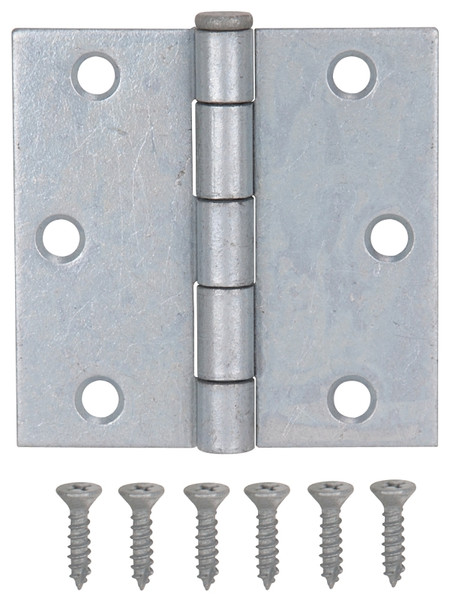 ProSource LR-044-PS Utility Hinge, Steel, Galvanized, Removable Pin, 180 deg Range of Motion, Full Mortise Mounting [SKU: ORG2911337]