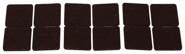 ProSource FE-50218-PS Furniture Pad, Felt Cloth, Brown, 1 x 1 in Dia, 1 in W, 5/64 in Thick, Square [SKU: ORG3216512]