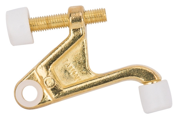 Prosource H20-B030C-PS Heavy-Duty Hinge Pin Door Stop, 2-3/4 in Projection, Die-Cast Zinc & Plastic, Polished Brass [SKU: ORG4328175]