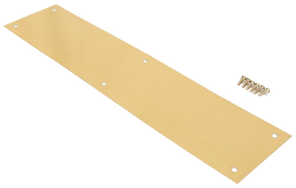 ProSource 32238BBB-PS Push Plate, Aluminum, Brass, 15 in L, 3-1/2 in W, 0.8 mm Thick [SKU: ORG4758413]