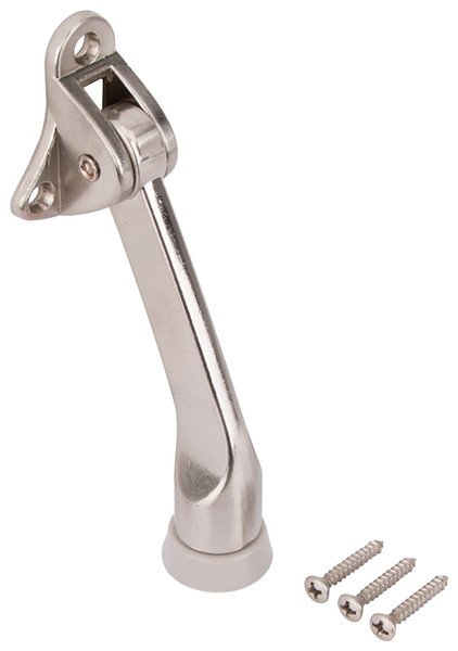 ProSource CL-230SN-PS Door Holder, 5-3/8 in L, 1-5/8 in W, 2 in H, Attaches to Door Mounting, Rubber/Zinc [SKU: ORG4858452]