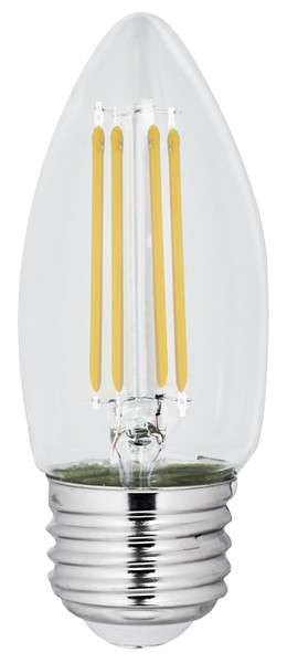 Feit Electric BPETC60/927CA/FIL/2 LED Bulb, Decorative, B10 Lamp, 60 W Equivalent, E26 Lamp Base, Dimmable [SKU: ORG7222631]
