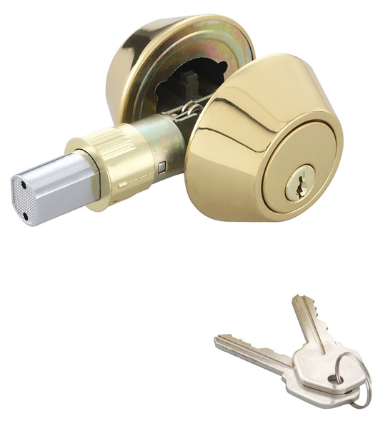 ProSource Deadbolt, 3 Grade, Polished Brass, 2-3/8 to 2-3/4 in Backset, KW1 Keyway [SKU: ORG7112725]