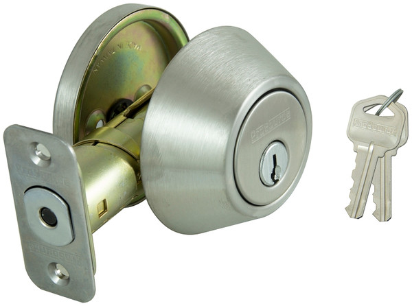 ProSource Signature Series Deadbolt, 3 Grade, Stainless Steel, 2-3/8 to 2-3/4 in Backset, KW1 Keyway [SKU: ORG5247788]