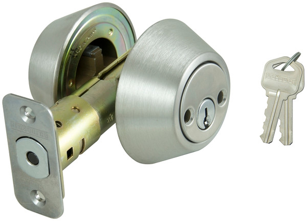 ProSource Deadbolt, 3 Grade, Stainless Steel, 2-3/8 to 2-3/4 in Backset, KW1 Keyway [SKU: ORG5293444]