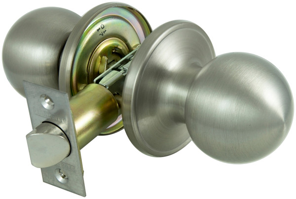 ProSource T3P30V-PS Door Knob, Knob Handle, Metal, Satin Nickel, 2-3/8 to 2-3/4 in Backset, 1-3/8 to 1-3/4 in Thick Door [SKU: ORG5805619]