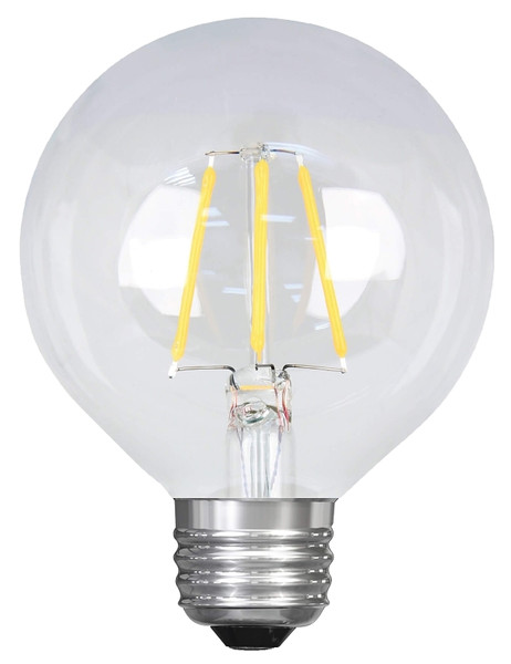 Feit Electric BPG2525/927CA/FIL LED Bulb, Globe, G25 Lamp, 25 W Equivalent, E26 Lamp Base, Dimmable, Clear [SKU: ORG7222680]