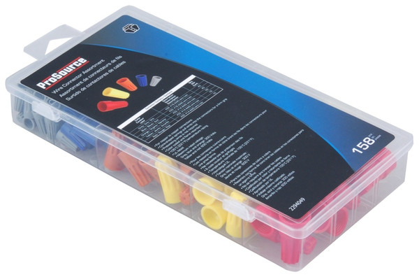 ProSource 60209 Wire Connector Assortment, Steel Contact, Tough Thermoplastic Housing Material [SKU: ORG2294049]